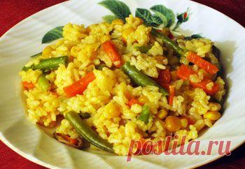Рис с овощным ассорти - Гарнир . 1001 ЕДА вкусные рецепты с фото!