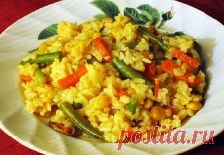 Рис с овощным ассорти - Гарнир . 1001 ЕДА вкусные рецепты с фото!