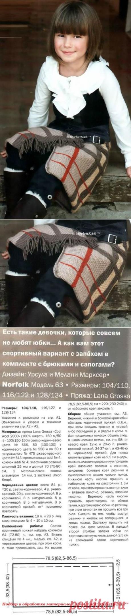 Вязание спицами для детей - две юбки.