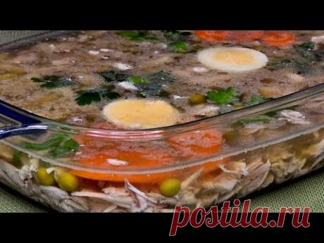 ЗАЛИВНОЕ ИЗ КУРИЦЫ НА НОВОГОДНИЙ СТОЛ! Закуска на праздничный стол из курицы