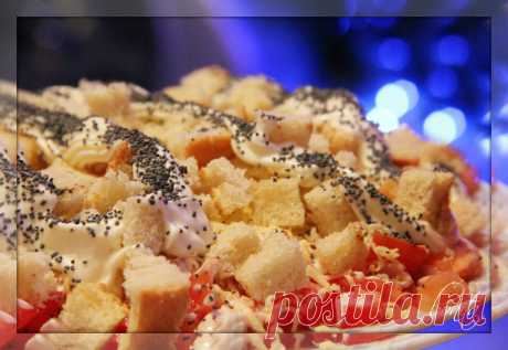 Салат в копченой курицей по итальянски.