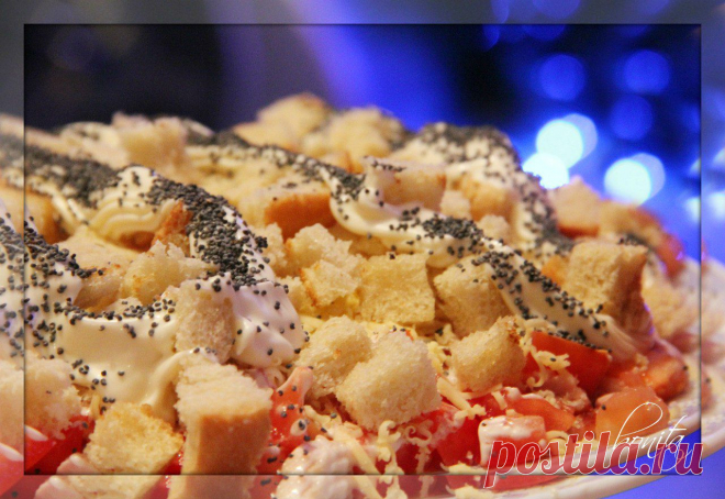 Салат в копченой курицей по итальянски.