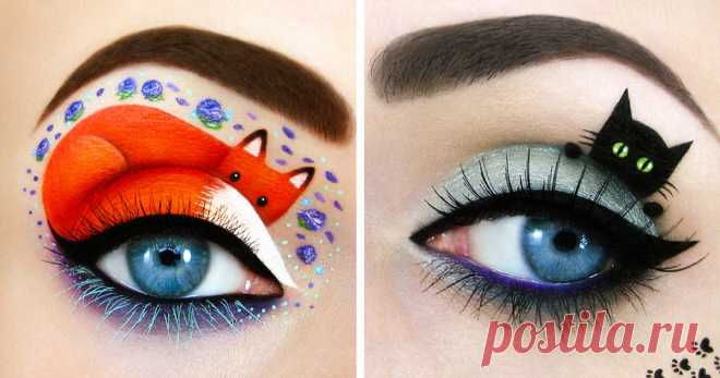 25 потрясающих картинок, нарисованных на веках    Макияж – своего рода искусство.