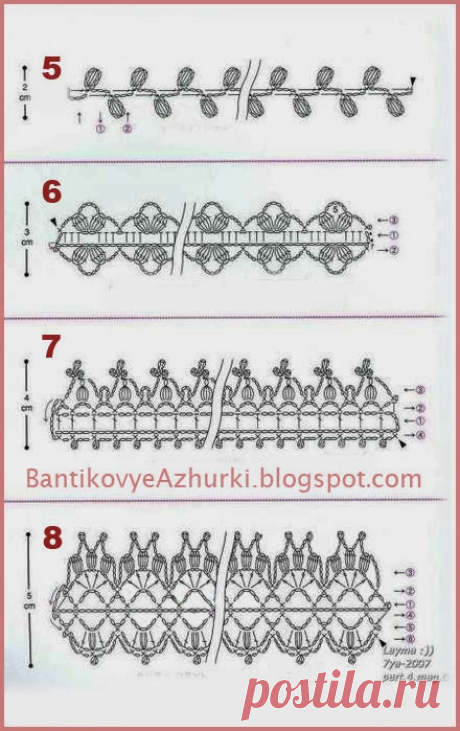 обвязка края кружево крючком схемы – Google Поиск