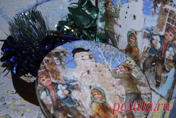Новогодний декупаж шебби шик, шкатулка для подарка | Рукоделие в стиле шебби шик