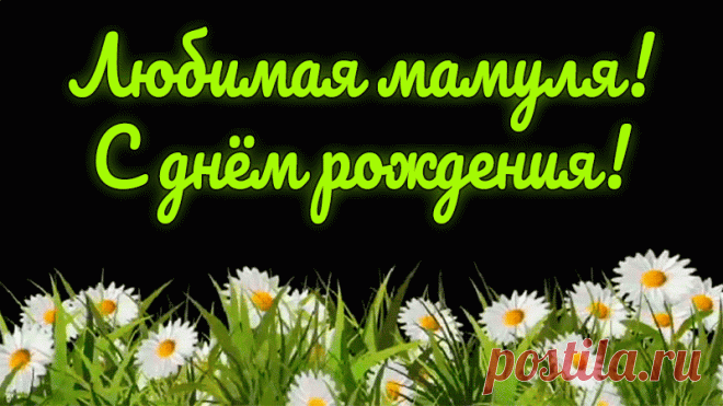 Открытка - Поле ромашек. С днём рождения любимая Мамуля!
