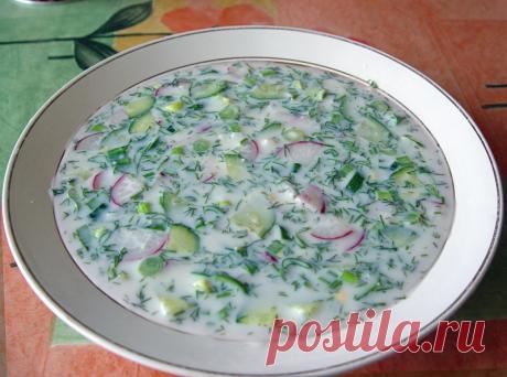 Полезная окрошка на кефире - Простые рецепты Овкусе.ру