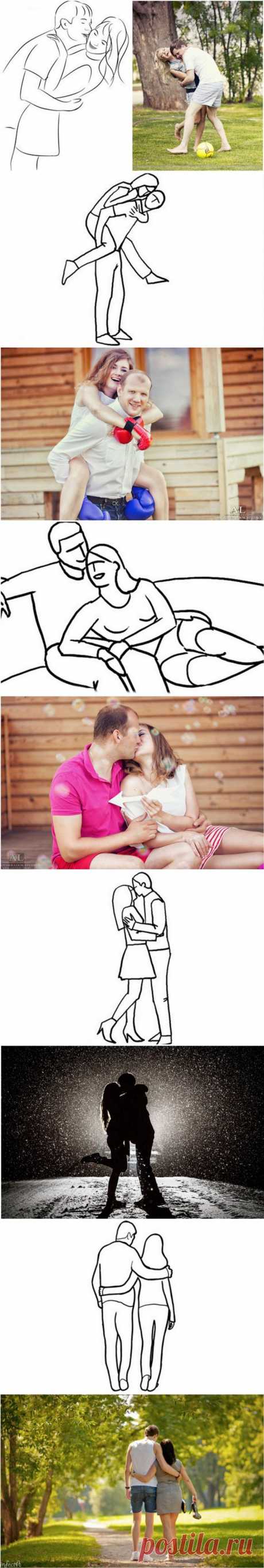 Лучшие позы для фотосессии истории любви!!!