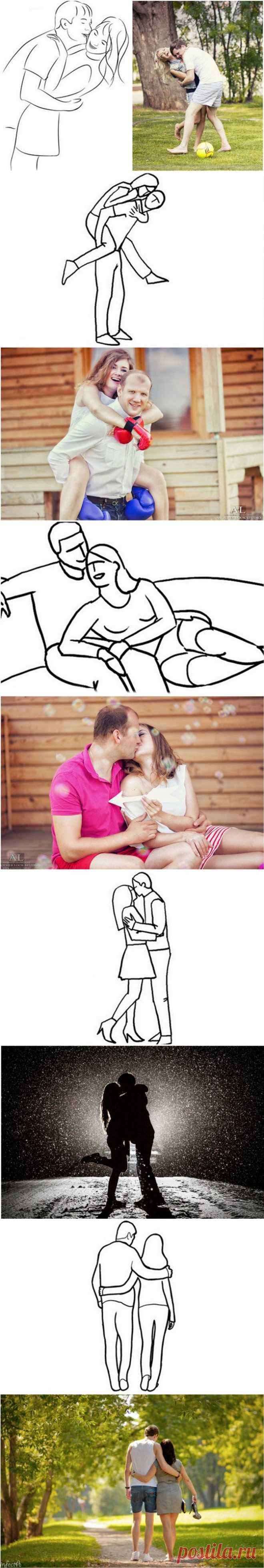 Лучшие позы для фотосессии истории любви!!!