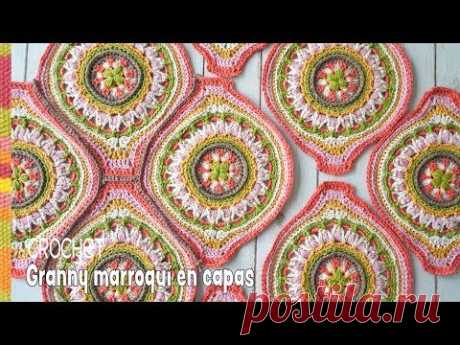 Granny marroquí para colchitas tejido a crochet en capas 🤩/ Tejiendo Perú 2
