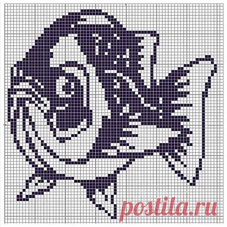 Рыба - вышивка крестом
