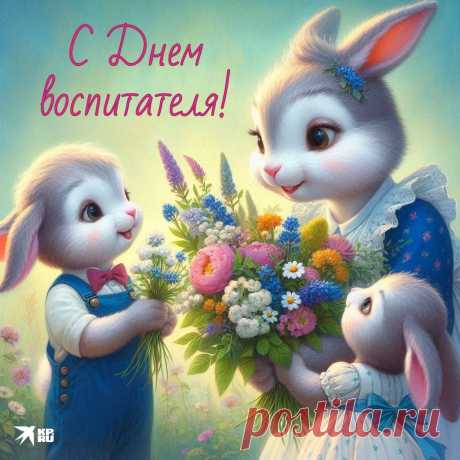 С Днем воспитателя! Пусть ваш труд будет вознаграждён не только благодарностями, но и счастливыми моментами, когда ваши воспитанники преуспевают и становятся успешными людьми. Вы — волшебники, которые делают мир ярче и лучше! Открытки на День воспитателя.