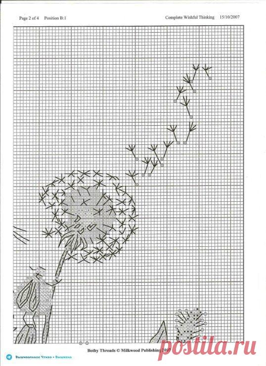 🦋🌶 Эскизы для вышивки: одуванчик