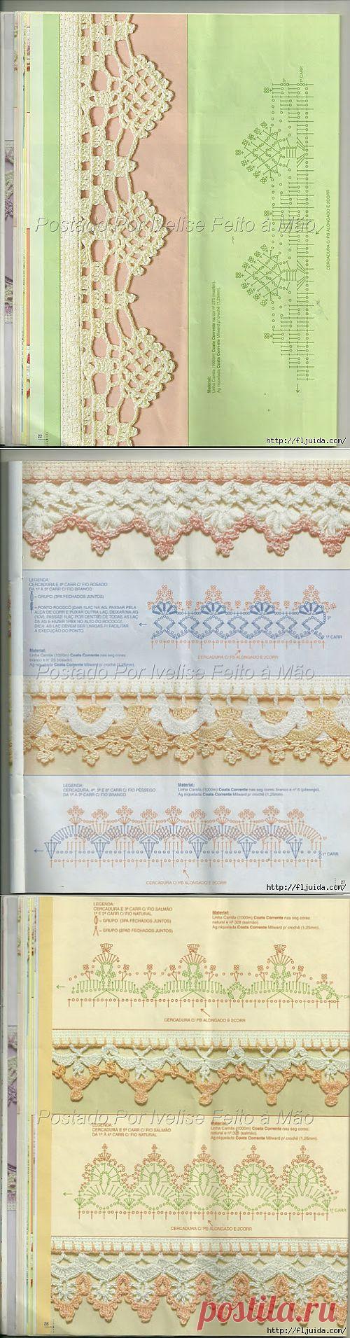 Красивое ажурное кружево вяжем крючком..