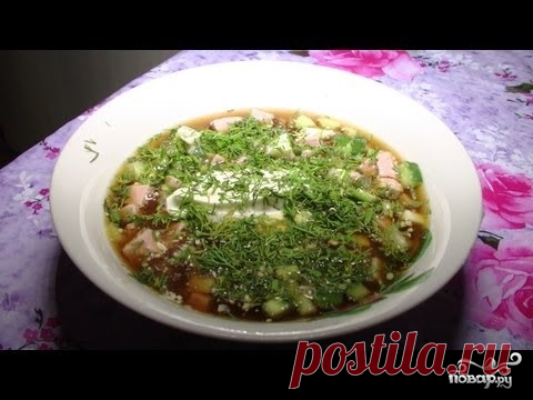 Постная окрошка с грибами