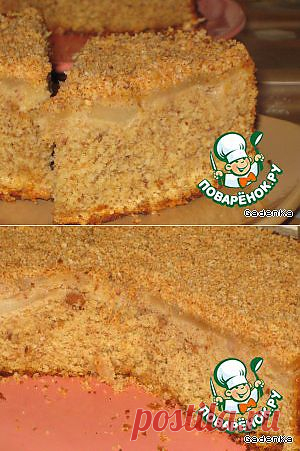 Пирог нежный миндально-яблочный - кулинарный рецепт