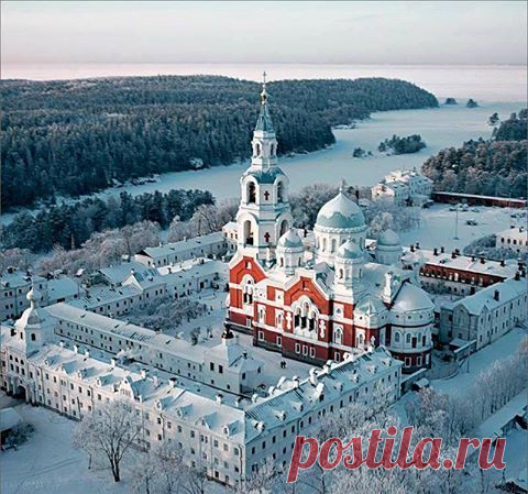 Валаамский монастырь зимой Facebook