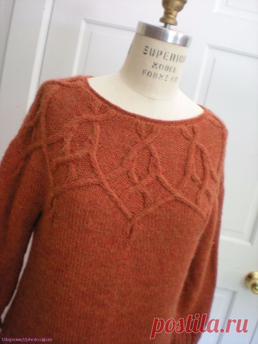 Cabled Yoke Pullover by Norah Gaughan- Knitting Magazine 081, October 2010.