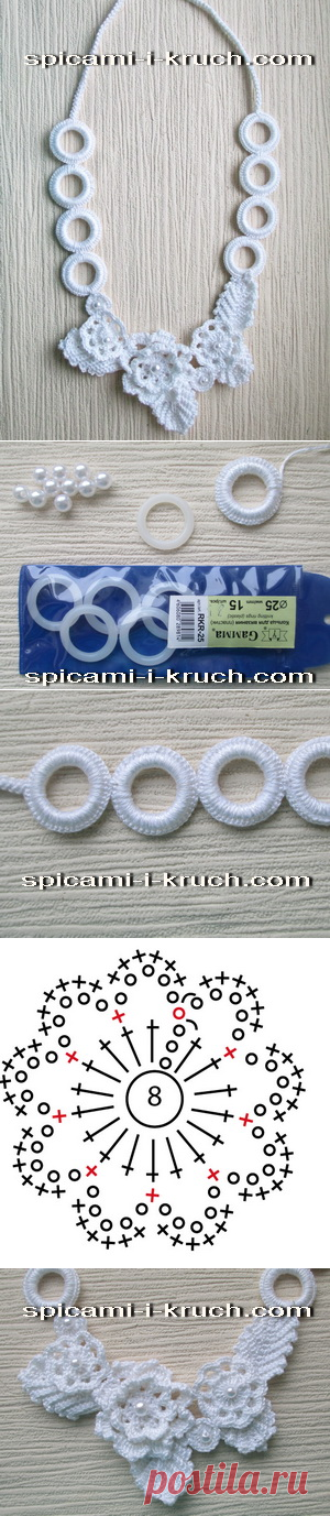 Как связать колье крючком