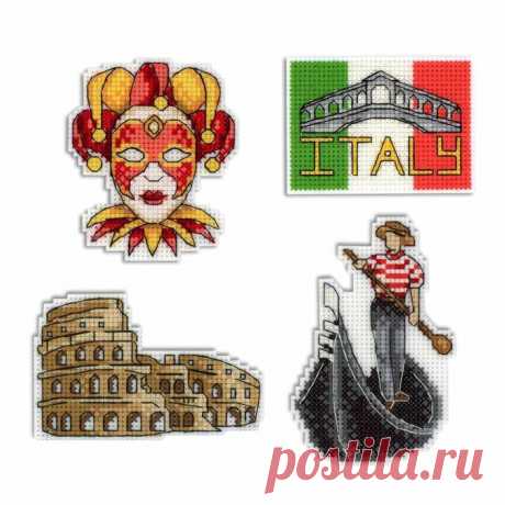 Kit de punto de cruz contado de lona plástica Italy Magnets P-309 / SR-309 — Wizardi