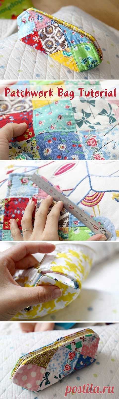 How to make DIY Picture Tutorial cosmetic bag purse fabric sewing patchwork.
Сумочка-косметичка пэчворк. Фото-инструкция по шитью. http://www.handmadiya.com/2015/09/a-patchwork-cosmetic-bag-tutorial.html