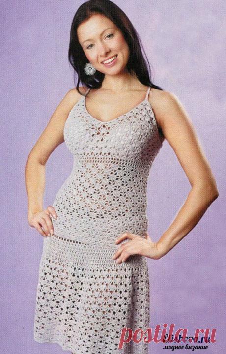 Комплект, состоящий из топа и юбки «Летний сон» вязаный крючком