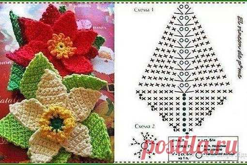 Вяжем цветы. Схемы.