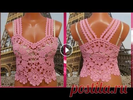 Летний топ "Розовый" крючком.Часть 5.Summer top "Pink" crochet.Part 5 Моя группа в одноклассниках: здесь вы сможете поделиться результатами своих работ,связанных по моим МК!Добро пожаловать! Процесс вязания топа "Ро...