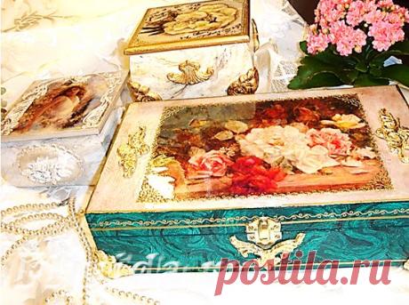 1 часть видео мастер-классов по декору 3 шкатулок с имитациями под натуральные камни. | Творческая мастерская Марины Трублиной