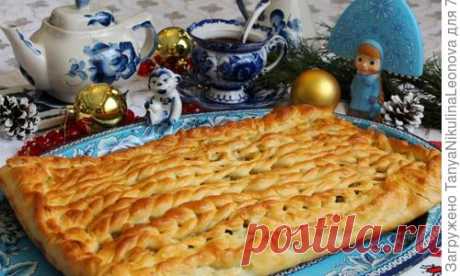 "Вязаный" пирог с рыбой