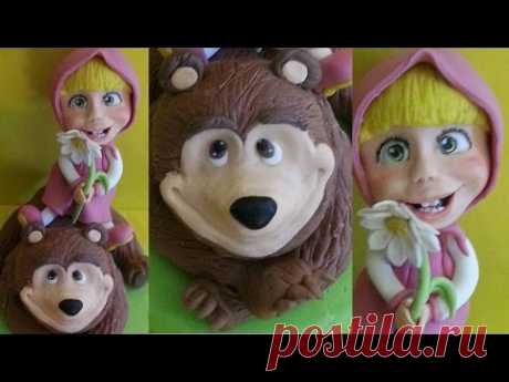 Tutorial Masha e l'orso - Masha and the bear cake topper fondant pasta di zucchero torta decorata