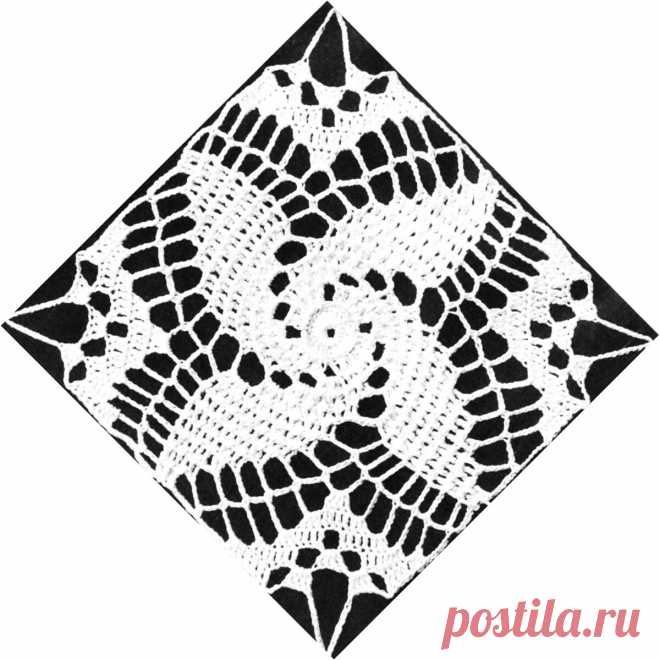 Мотив Вертушка крючком + Схема + Скатерть из него | Наталья Ач | Дзен