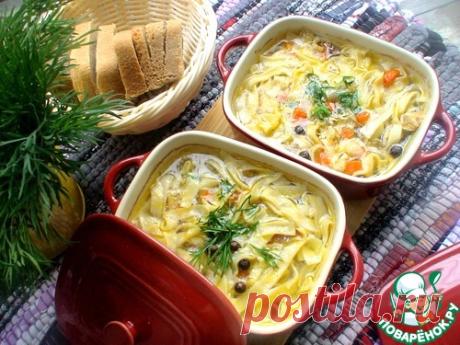 Домашняя лапша в горшочке - кулинарный рецепт