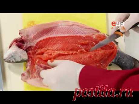 Обед безбрачия / Форель, фаршированная шпинатом с соусом из шампанского и красной икры / Мастер-класс шеф-повара Ильи Лазерсона / Полезные советы / Как разде...