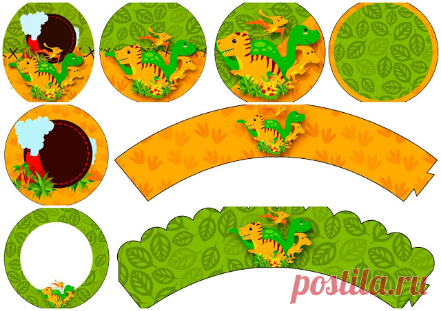 Fiesta de Dinosaurios: Wrappers y Toppers para Cupcakes para Imprimir Gratis. | Ideas y material gratis para fiestas y celebraciones Oh My Fiesta!