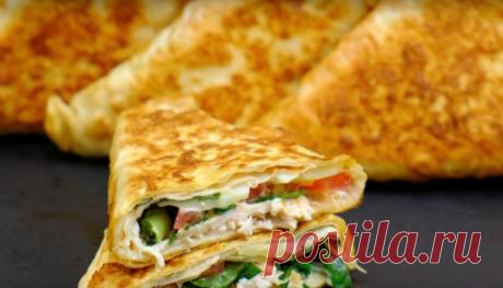 Конвертики из лаваша С СОЧНОЙ НАЧИНКОЙ