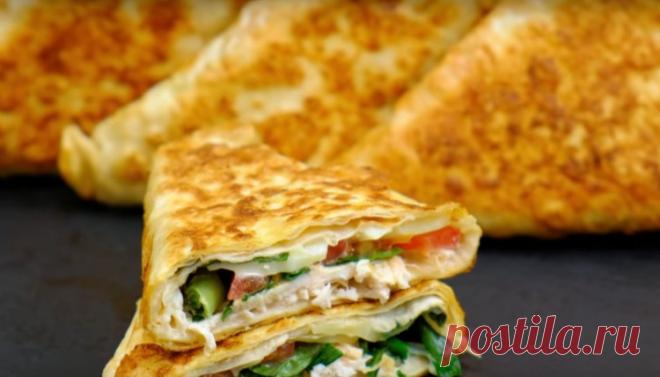 Конвертики из лаваша С СОЧНОЙ НАЧИНКОЙ