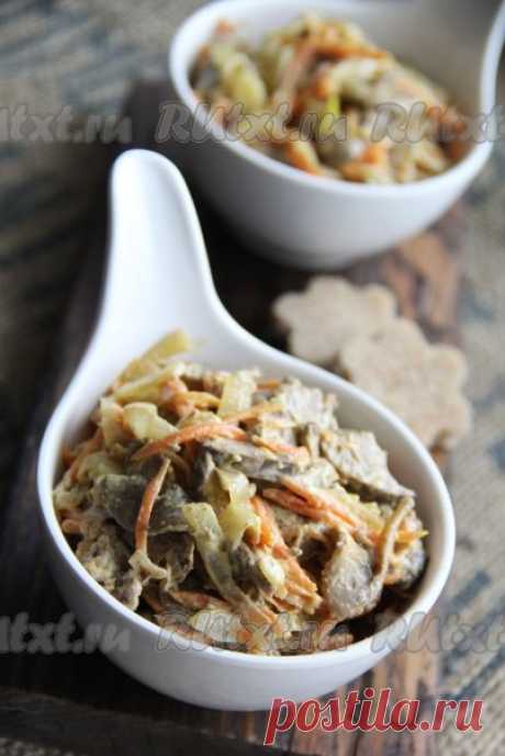 Салат с куриной печенью и шампиньонами от nichka