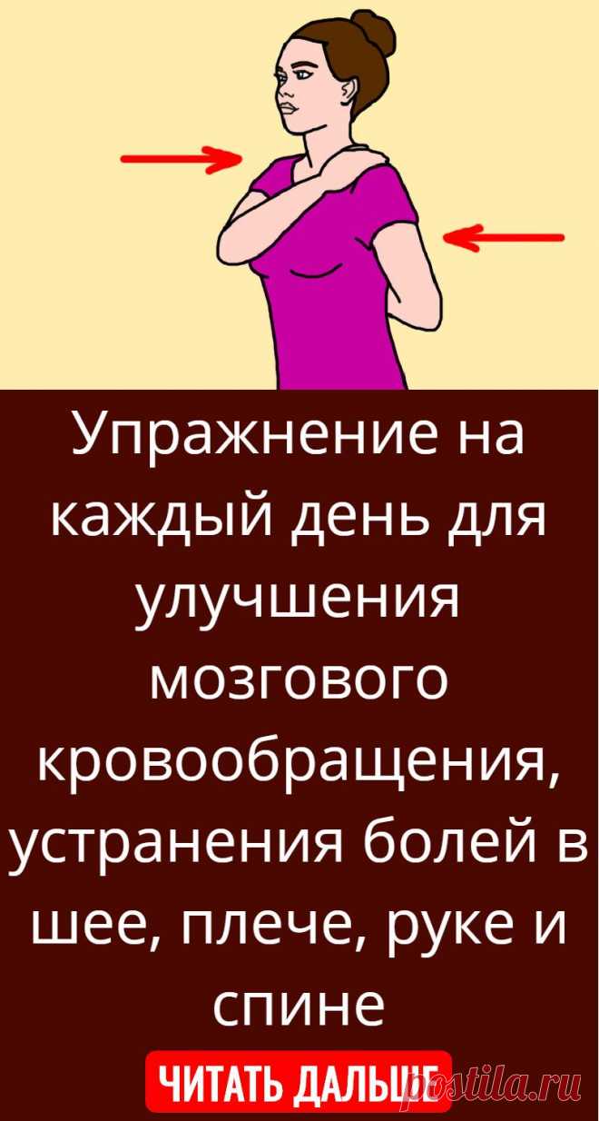 Упражнение на каждый день для улучшения мозгового кровообращения, устранения болей в шее, плече, руке и спине