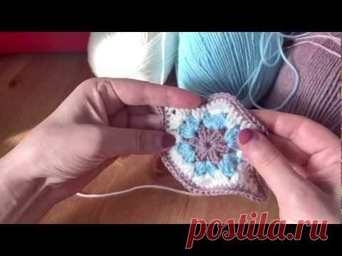 Красивый мотив для пледа. Вязание крючком.