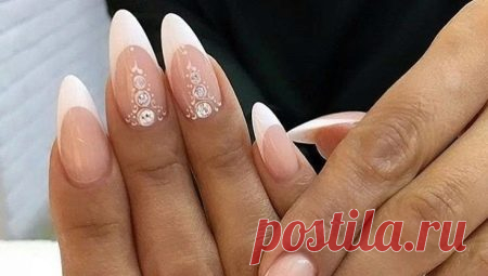 Френч на миндальную форму ногтей (45 фото): дизайн ногтей в форме миндаля