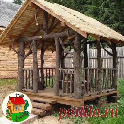Беседка в эко-стиле. 
 #дача