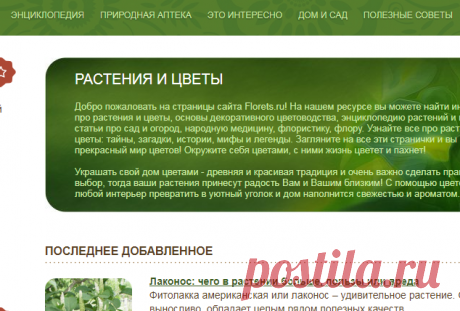Растения и цветы. Энциклопедия растений и названия. Основы декоративного цветоводства. Florets.ru
