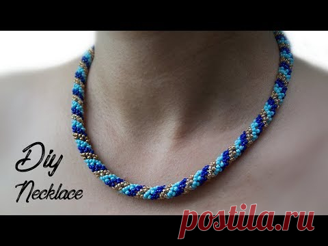 DIY Necklace. Beaded necklace tutorial. DIY gift