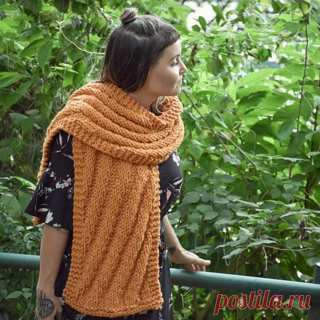 Абрикосовый шарф. Схема спицами – Paradosik Handmade - вязание для начинающих и профессионалов