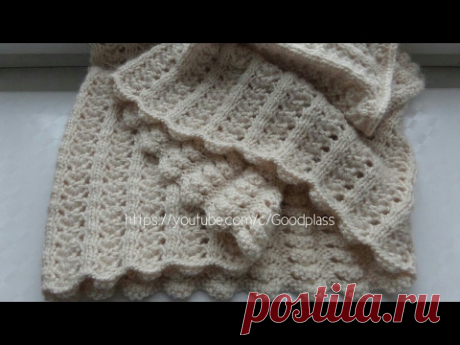Ажурный шарф снуд. Вязание спицами.  Knitting(Hobby)