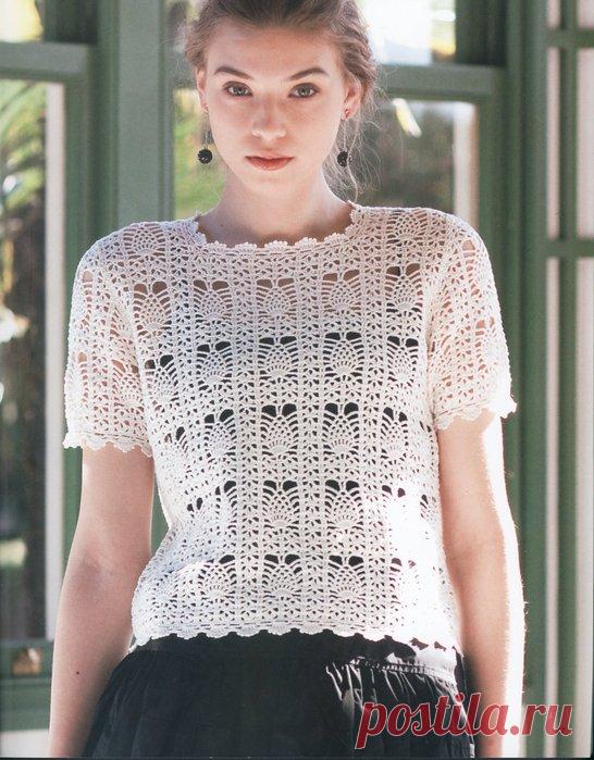 КОФТОЧКА летняя ананасами (японские ажуры)