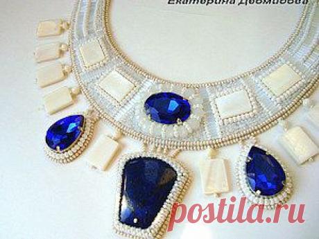 МК по вышивке колье &quot;Санторини&quot;. 1-я Часть. - Ярмарка Мастеров - ручная работа, handmade