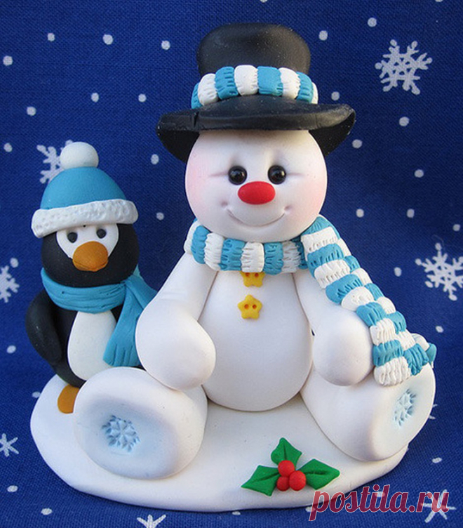 Cнеговик из полимерной глины | 25 фото | Snowman polymer clay
