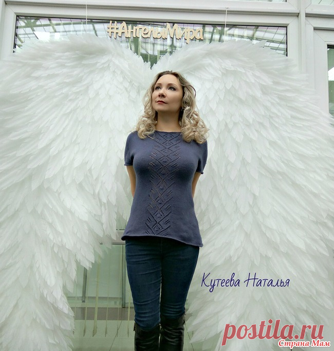 Джемпер с регланом-погон Доброго времени суток , дорогие рукодельницы!  Хотя сейчас зима, представляю Вашему вниманию джемпер с коротким рукавом, который связала еще в сентябре.